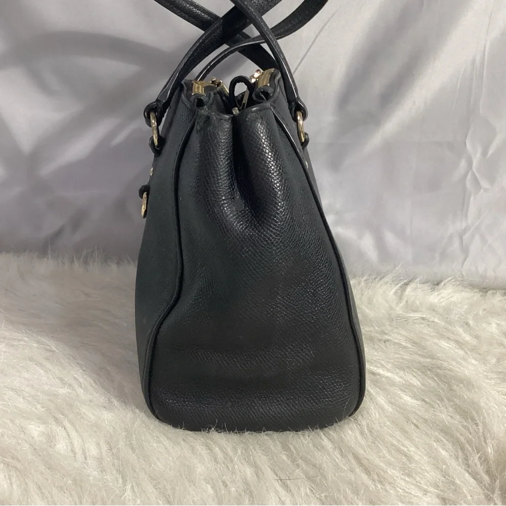 Coach Stanton Carryall Black Leather Satchel Bag 36681